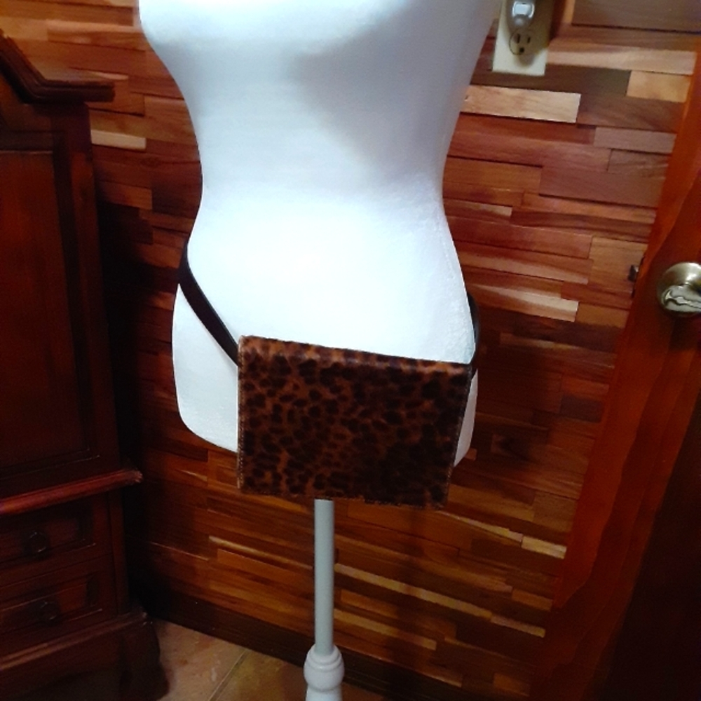 New J Jill leather and calfhair waist pouch.